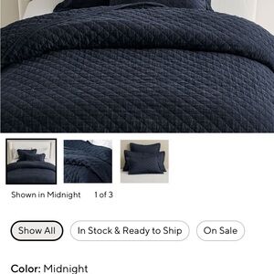 Belgian Flax Linen Diamond Quilt & Euro Sham (2)